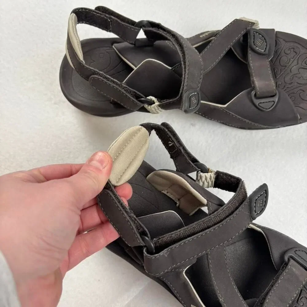 Columbia Brown Leather Hiking Sandals Womens 8 Outdoor Trail Sport Adjustable